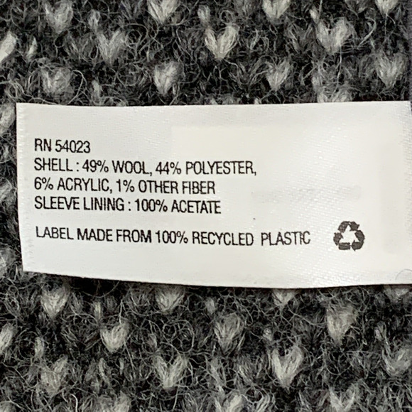 Women's Gap Boucle Grey Boy Wool Blend Coat Jacket Winter Sz 4 - Picture 6 of 9